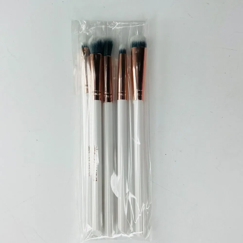 Crown All Eyes On You 5pc Luxe Eyeshadow MakeUp Brush Set White Rose Gold NIB